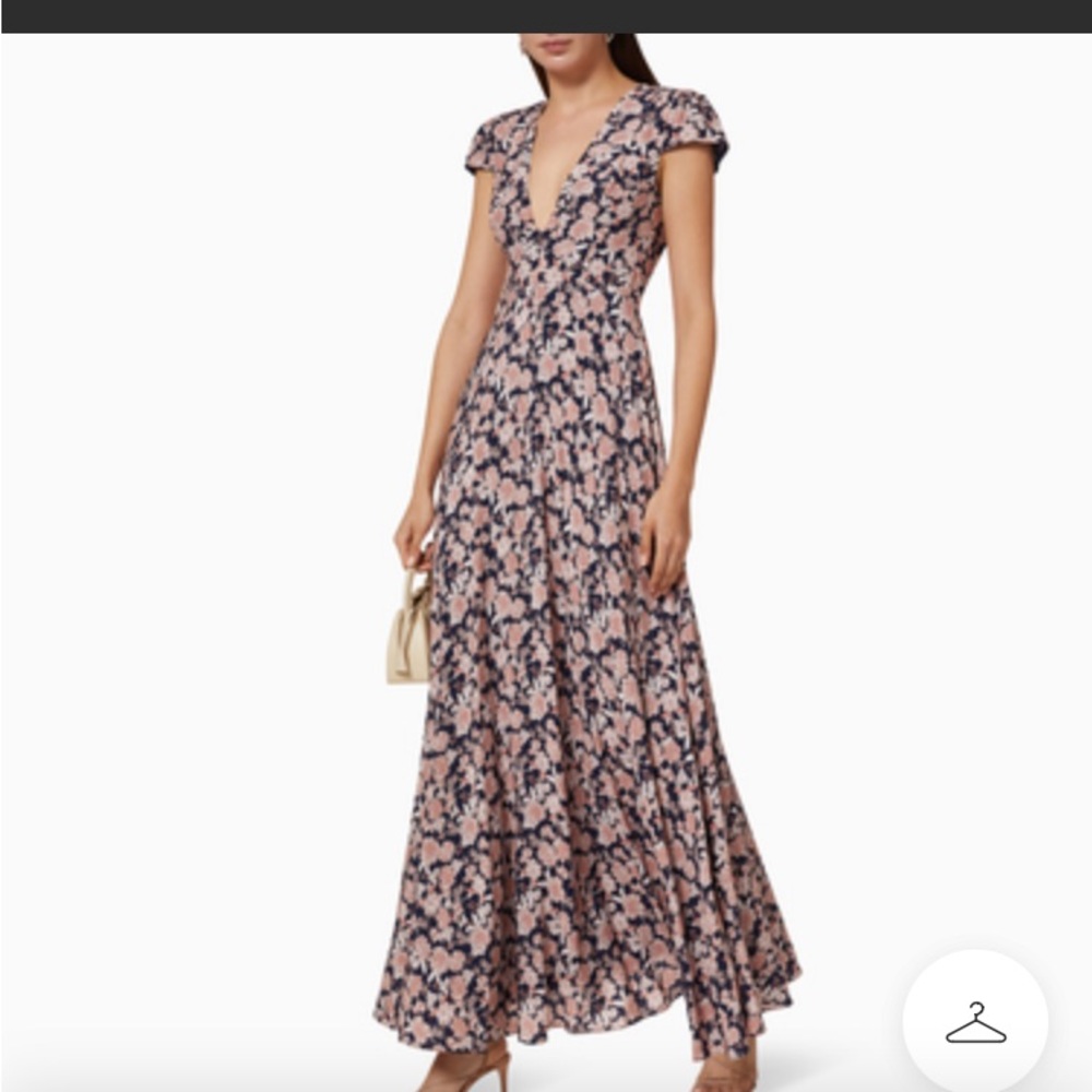 Fame and partners Plunging Cap sleeve gown